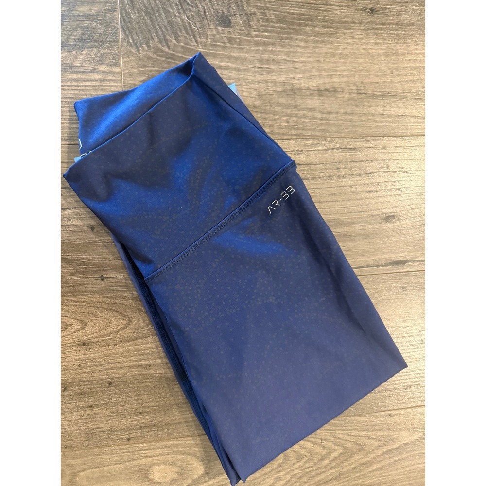 AR-33 Alpha 7/8 High Waist Ombre Fade Gradient Dot Leggings Blue White Small